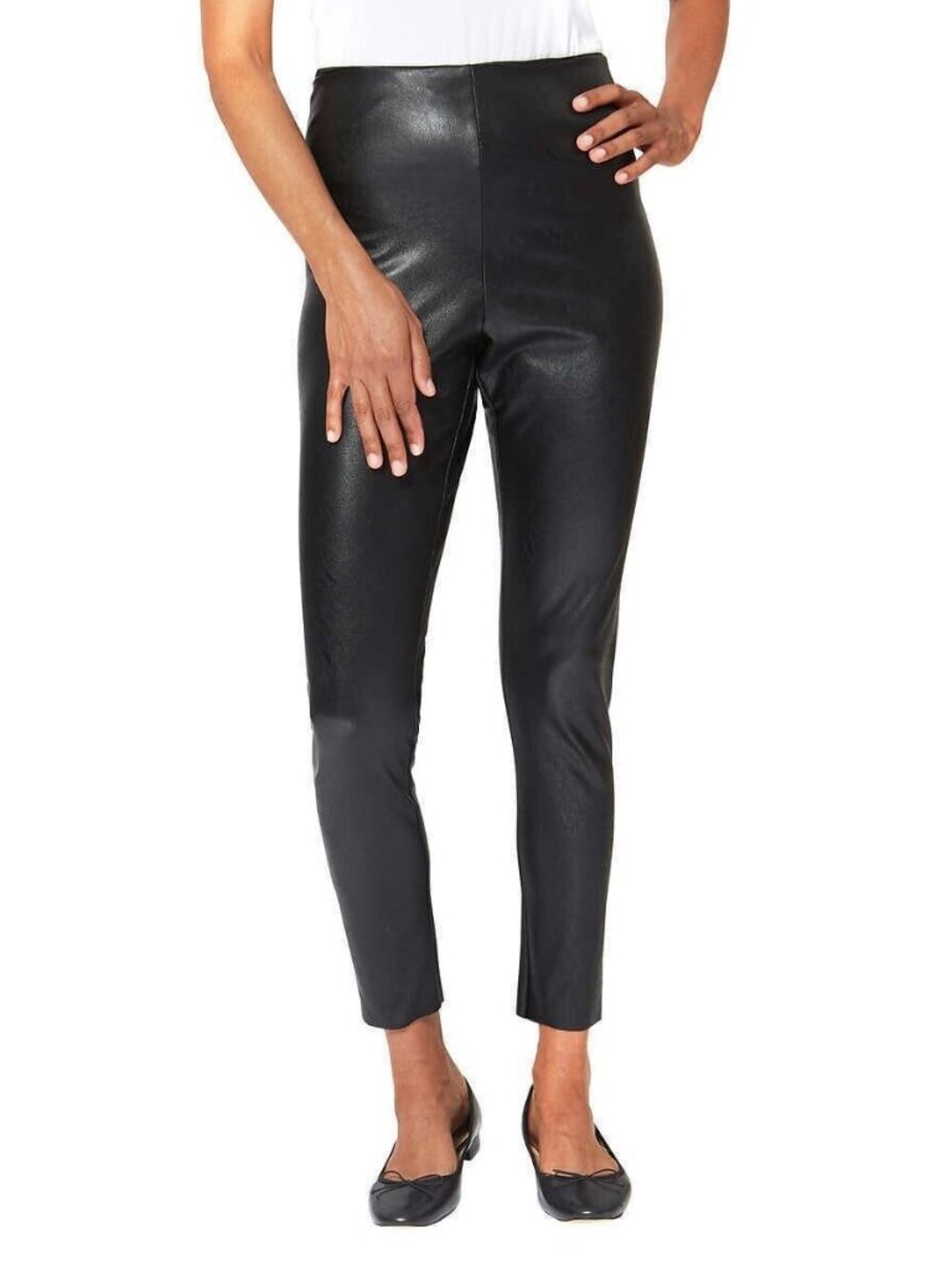 Mario Serrani Womens Faux Leather Leggings, Black Size XS